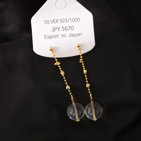 Wholesale Women's Fashion Geometric Crystal Earrings Copper Electroplated 18K Gold Lace Fairy Chain Tassel Style