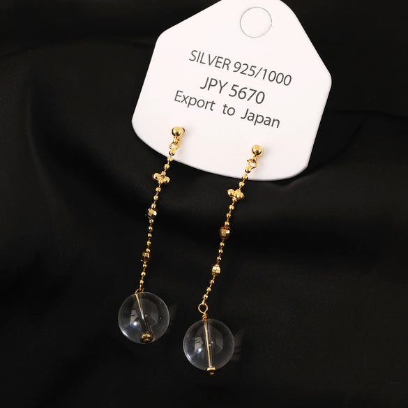 Wholesale Women's Fashion Geometric Crystal Earrings Copper Electroplated 18K Gold Lace Fairy Chain Tassel Style