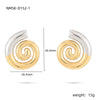 Wholesale Women's Fashion Geometric Cshaped Colorblocked Titanium Steel And 18K Gold Plated Earrings