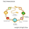 Wholesale Women's Fashion Geometric Czech Glass Bracelet With Stainless Steel And Electroplating