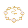 Wholesale Women's Fashion Geometric Czech Glass Bracelet With Stainless Steel And Electroplating