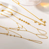 Wholesale Women's Fashion Geometric Diamondencrusted Zircon 18K Gold Vacuum Plated Stainless Steel Finger Chain Integrated Bracelet