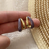 Wholesale Women's Fashion Geometric Dripping Oil Stainless Steel Earrings