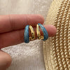 Wholesale Women's Fashion Geometric Dripping Oil Stainless Steel Earrings