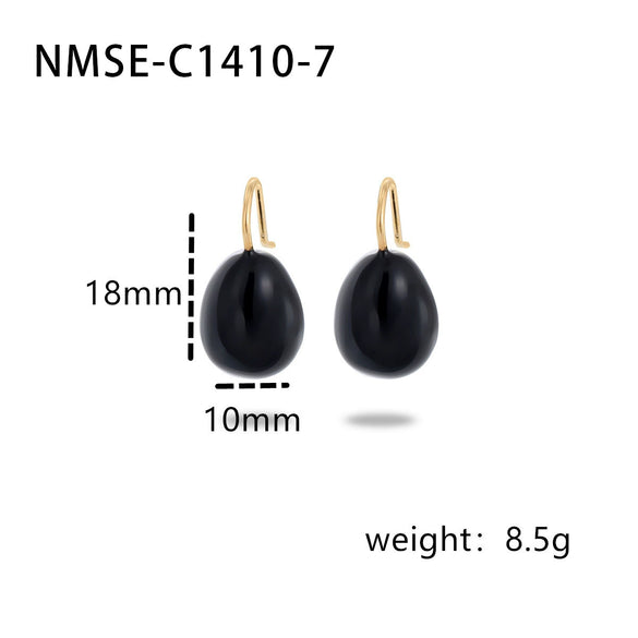 Wholesale Women's Fashion Geometric Drop Shape Stainless Steel 925 Silver Electroplated Oil Dripping Earrings