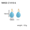 Wholesale Women's Fashion Geometric Drop Shape Stainless Steel 925 Silver Electroplated Oil Dripping Earrings