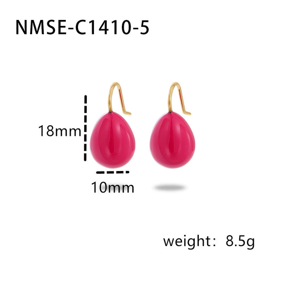 Wholesale Women's Fashion Geometric Drop Shape Stainless Steel 925 Silver Electroplated Oil Dripping Earrings
