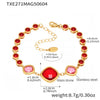 Wholesale Women's Fashion Geometric Faceted Transparent Czech Glass Stone 316L Stainless Steel Electroplated Bracelet