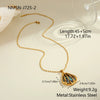 Wholesale Women's Fashion Geometric Fanshaped Stainless Steel 18K Gold Plated Necklace And Earrings