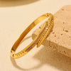 Wholesale Women's Fashion Geometric Ferris Wheel Snake Tail Buckle Bracelet With Zircon Stainless Steel 18K Gold Plated
