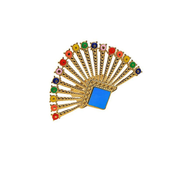 Wholesale Women's Fashion Geometric Flower Stainless Steel Gold Plated Ring