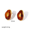 Wholesale Women's Fashion Geometric Gold Plated Copper Earrings With Diamonds And Rhinestones Pvd Furnace Vacuum Real Gold Plated Hollowout Design