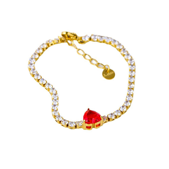 Wholesale Women's Fashion Geometric Heart Shape 18K Gold Plated Stainless Steel Love Bracelet