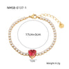 Wholesale Women's Fashion Geometric Heart Shape 18K Gold Plated Stainless Steel Love Bracelet