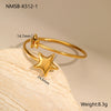 Wholesale Women's Fashion Geometric Heartshaped Fivepointed Star Stainless Steel 18K Gold Plated Bracelet Jewelry