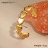 Wholesale Women's Fashion Geometric Heartshaped Fivepointed Star Stainless Steel 18K Gold Plated Bracelet Jewelry