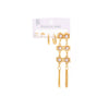 Wholesale Women's Fashion Geometric Hollow Fivepointed Star Pearl Titanium Steel Tassel Earrings Electroplated