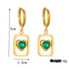 Wholesale Women's Fashion Geometric Hollow Retro Love Titanium Steel Goldplated Pendant Earrings