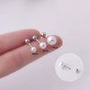 Wholesale Women's Fashion Geometric Imitation Pearl Titanium Steel Handmade Ear Bone Nails Earrings