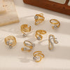 Wholesale Women's Fashion Geometric Irregular Line Stainless Steel Ring With Electroplating Design