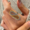 Wholesale Women's Fashion Geometric Irregular Line Stainless Steel Ring With Electroplating Design