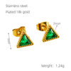 Wholesale Women's Fashion Geometric Light Luxury Stainless Steel And 18K Zircon Stud Earrings With Electroplating Treatment