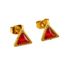 Wholesale Women's Fashion Geometric Light Luxury Stainless Steel And 18K Zircon Stud Earrings With Electroplating Treatment