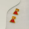 Wholesale Women's Fashion Geometric Light Luxury Stainless Steel And 18K Zircon Stud Earrings With Electroplating Treatment