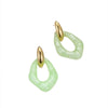 Wholesale Women's Fashion Geometric Macaron Color Resin Stainless Steel Gold Plated Earrings