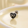 Wholesale Women's Fashion Geometric Metal Oil Dropping Bow Titanium Steel Electroplated Earrings