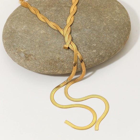 Wholesale Women's Fashion Geometric Minimalist Stainless Steel Electroplated Regular Chain Sweater Chain Jewelry