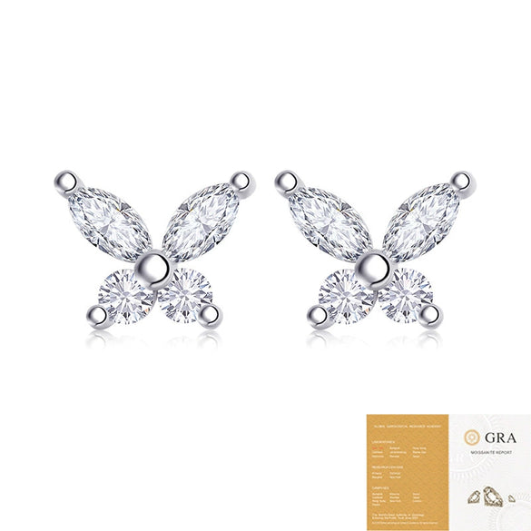 Wholesale Women's Fashion Geometric Moissanite Earrings S925 Silver Set With Diamonds