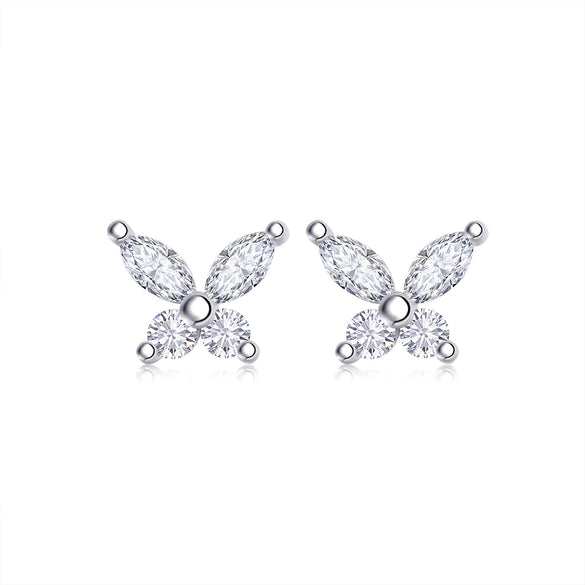 Wholesale Women's Fashion Geometric Moissanite Earrings S925 Silver Set With Diamonds