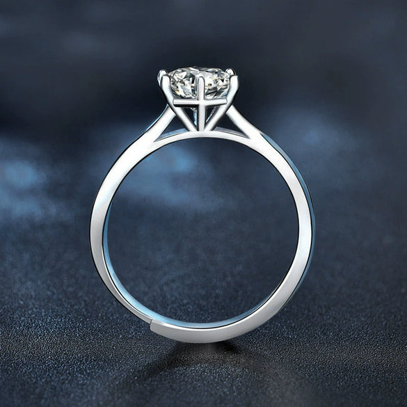 Wholesale Women's Fashion Geometric Moissanite S925 Sterling Silver Electroplated Ring