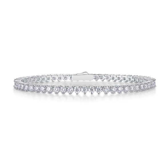 Wholesale Women's Fashion Geometric Moissanite Silver Bracelet 925 Silver Platinum Plated Set With Diamonds