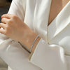 Wholesale Women's Fashion Geometric Moissanite Silver Bracelet 925 Silver Platinum Plated Set With Diamonds