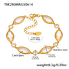 Wholesale Women's Fashion Geometric Pattern Faceted Glass Stone 5A Zircon Full Diamond Stainless Steel Electroplated Bracelet