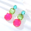 Wholesale Women's Fashion Geometric Polygonal Alloy Resin Transparent Handmade Earrings