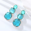Wholesale Women's Fashion Geometric Polygonal Alloy Resin Transparent Handmade Earrings
