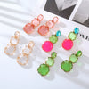 Wholesale Women's Fashion Geometric Polygonal Alloy Resin Transparent Handmade Earrings