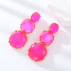 Wholesale Women's Fashion Geometric Polygonal Alloy Resin Transparent Handmade Earrings