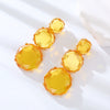 Wholesale Women's Fashion Geometric Polygonal Alloy Resin Transparent Handmade Earrings