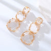 Wholesale Women's Fashion Geometric Polygonal Alloy Resin Transparent Handmade Earrings