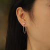 Wholesale Women's Fashion Geometric S925 Silver Earrings Set With Diamonds And Moissanite