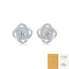 Wholesale Women's Fashion Geometric S925 Silver Moissanite Ear Studs Set With Diamonds And Plated 18K Gold