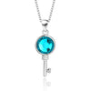 Wholesale Women's Fashion Geometric S925 Sterling Silver Austrian Crystal Necklace With Cross Chain And Hundred Tower Key Pendant