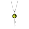 Wholesale Women's Fashion Geometric S925 Sterling Silver Austrian Crystal Necklace With Cross Chain And Hundred Tower Key Pendant