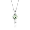 Wholesale Women's Fashion Geometric S925 Sterling Silver Austrian Crystal Necklace With Cross Chain And Hundred Tower Key Pendant