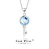 Wholesale Women's Fashion Geometric S925 Sterling Silver Austrian Crystal Necklace With Cross Chain And Hundred Tower Key Pendant