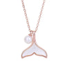 Wholesale Women's Fashion Geometric S925 Sterling Silver Fishtail Necklace With Snake Bone Chain And Electroplating